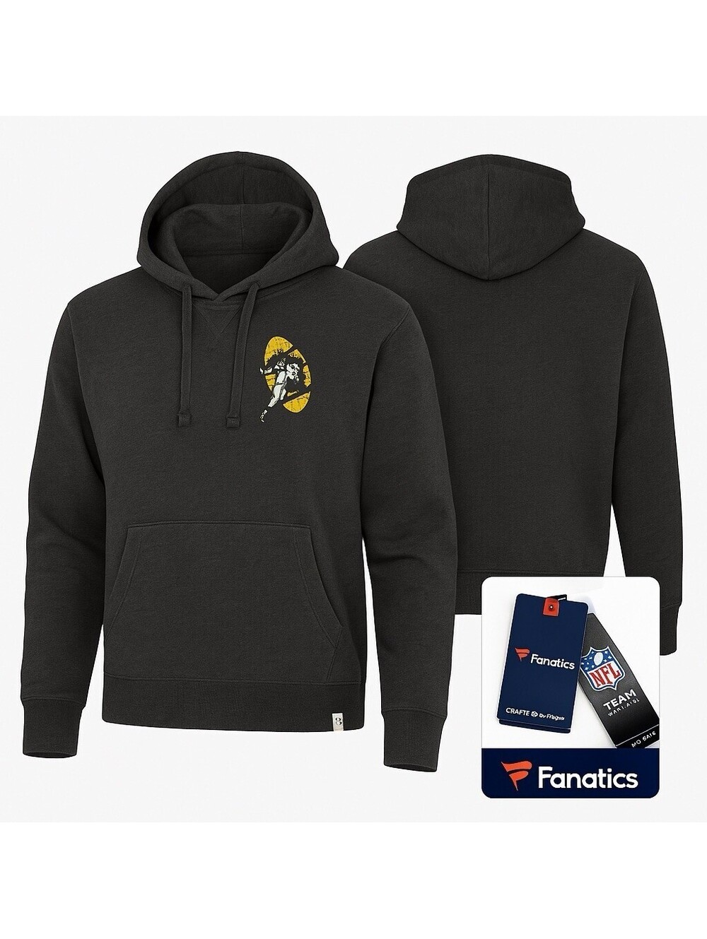 Green Bay Packers Fanatics Womens Lace-Up Hoodie NFL Team Apparel Size M